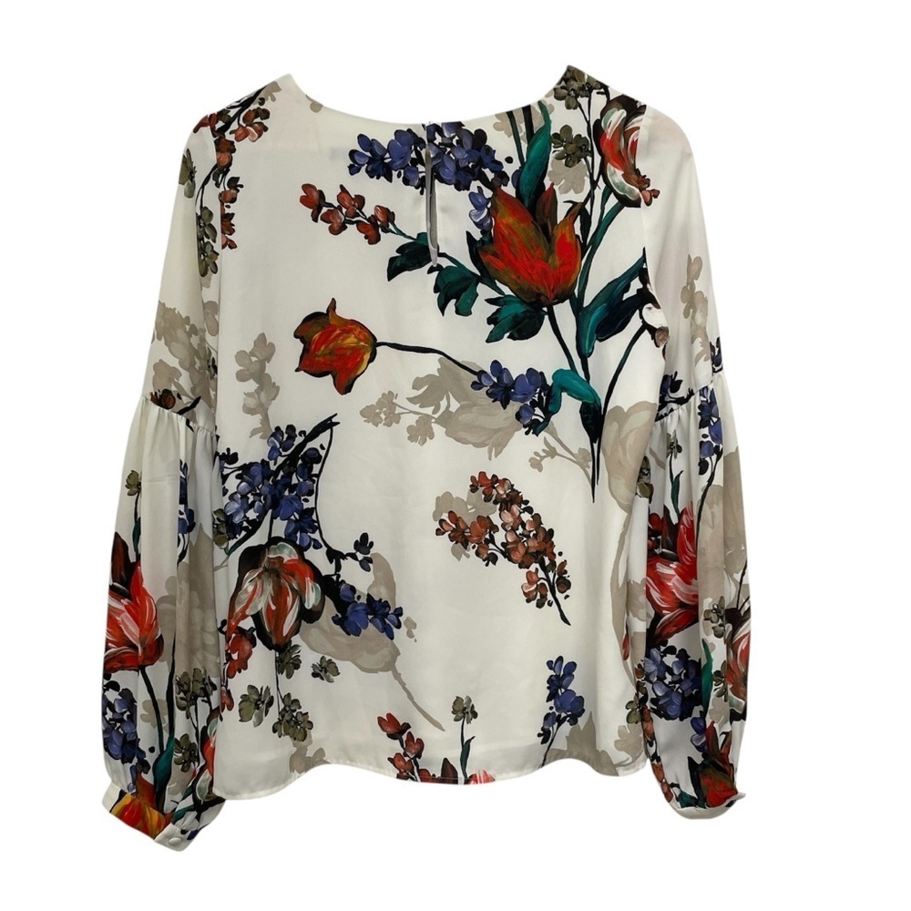 Express Multicolor Floral Blouse - Long Bell Sleeve Women’s Top XS - Picture 3 of 11